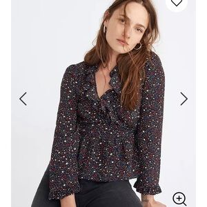 Madewell silk wrap top